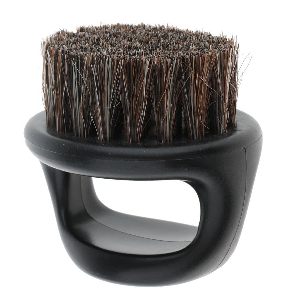 Salon Barber Wood Bristles Hair Beard Cleansing Grooming Brush Men'sache Shaping Comb - Black