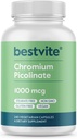 BestVITE Chromium Picolinate 1000mcg (240 Kapsul Vegetarian) - Tidak ada Stearat - Tidak ada Phosfat Dikalsium - Vegan - Gluten Bebas - Non- GMO