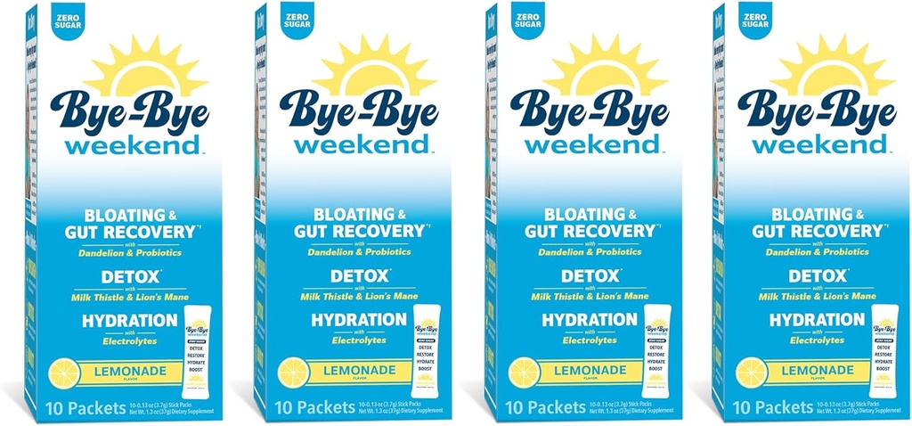 Detox Drink Mix w/Electrolytes - for Bloating, Recovery, Fatigue, Brain Fog - Probiotics, Lion