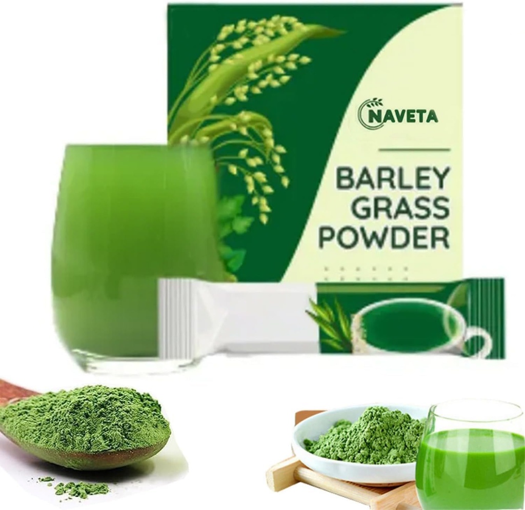 Naveta Barley Grass Powder 100% Pure & Organic, Naveta Pure Organic Odra Grass Juice Powder Japan, 20 Packs/Box (40 Packs)