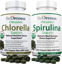 BioOptimal Chlorella Spirulina - Bundle - 有机Chorella片与有机Spirulina片,每片120个计数,Premium质量4 有机认证