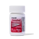 Major Ferosul - Ferrous Sulfate 325mg Tablets with 65mg of Elemental Iron - Iron Supplement for Women, Men - Red - 100 Tablets - Pack of 1