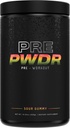 PWDRS Pre-Workout Powder, All Natural Pre Workout for Energy, Pump, Endurance " Strength, with Caffeine (Sour Gummy)