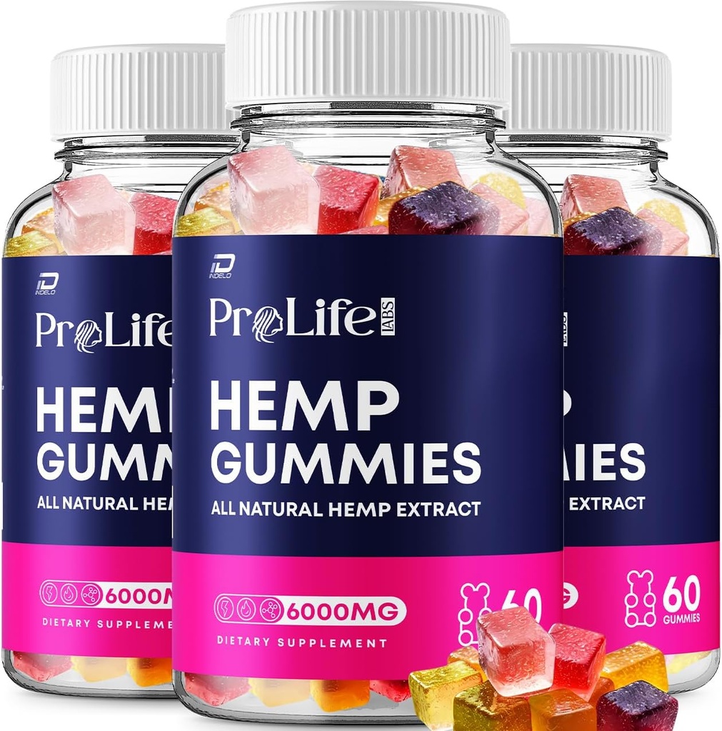 Prolife Hemp Gummies - Hamp Seed Extract Pro Life Labs Tinnitus Herbal Supplement, Health and Wellness Support (3 Pack - 180 Gummies)