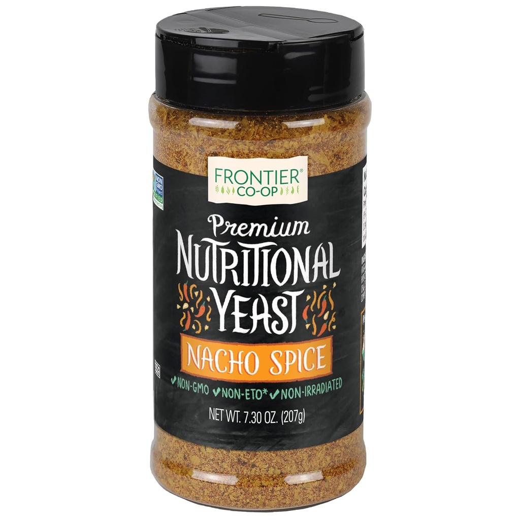 Pasienio Co- op Nacho Spice Nutritional Yeast Sumaišymas su vitaminu B12, 7.30 oz - Popkornams, užkandžiams, pasta ir sriubai