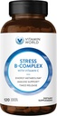 Vitaminas World Stress Vitaminas B kompleksas su vitaminu C, laiko atsipalaidavimas Aukštas stiprumas Vitaminas B6, B12, Niacinas, Folate & Biotinas Stress, energija, Metabolizmas & Imuninė parama, Non- GMO, 120 Caplets