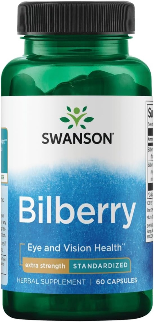 Swanson Extra- Strength Bilberry (Standardied) 100 Juta 60 Capsules