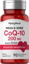 Piping Rock CoQ10 200 mg Softgels | 90 greve | Supplement for kvinner og menn | med svart pepper ekstrakt | Ikke-GMO, Glutenfri