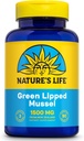 Nature's Life Green Lipped Mussel 1500 mg - Naturally Occurring Omega 3 Fatty Acids가있는 뉴질랜드 녹색 Lipped Mussel 보충 - 60 일 보증, Lab Verified - 30 서빙, 90 캡슐