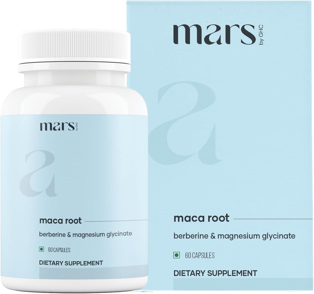 mars by GHC Maca Root Cápsulas com Ginseng, Magnésio e Berberine □ Suporta Vitalidade e Bem-Estar Globalmente