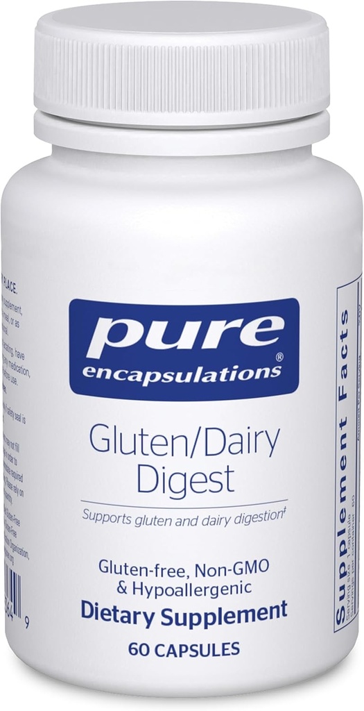 Pure Encapsulations Gluten/Dairy Digest | Mix unico di enzimi per sostenere la digestione sana di glutine e latticini* | 60 capsule