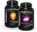 Intelligent Labs 2-in-1 Bundle MagEnhance Magnesium Supplement (High Absorption Magnesium Glycinate, Threonate und Taurate) und Lion’s Mane Mushroom Supplement (100% Fruchtkörper-Extrakt)