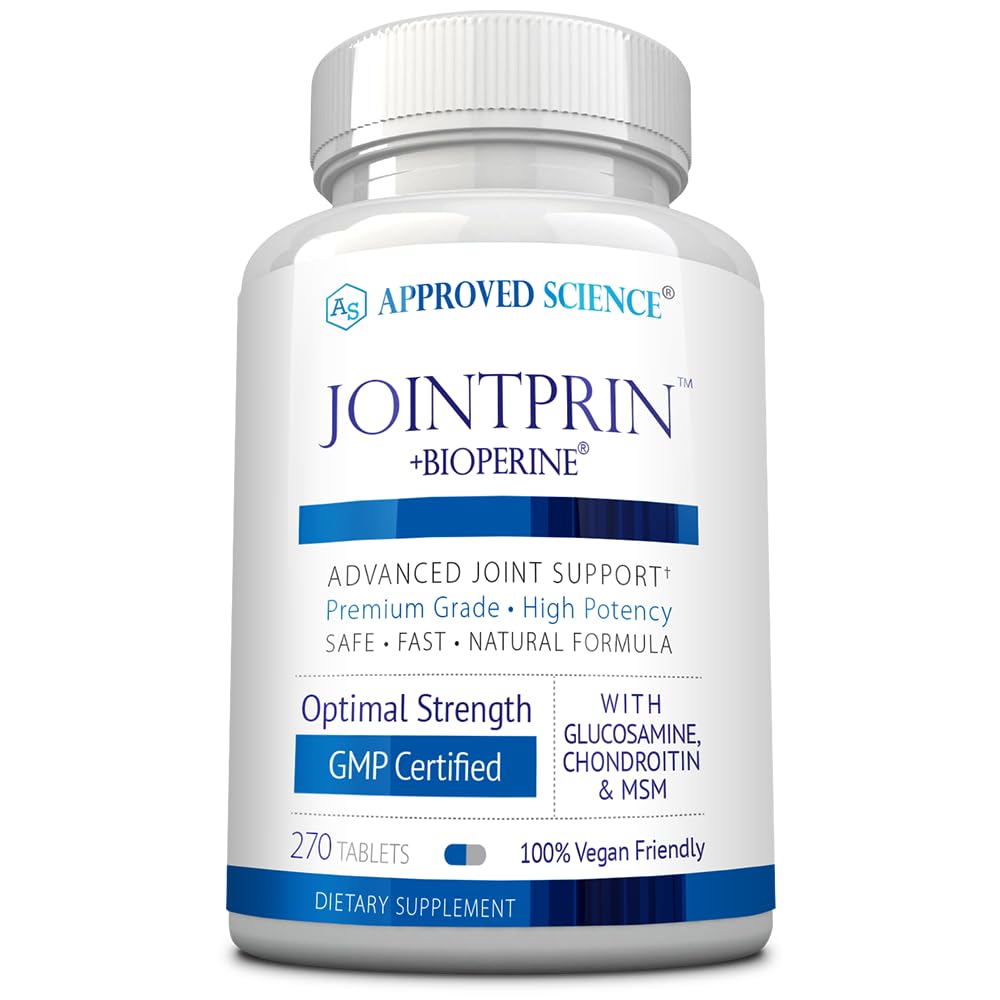 Approved Science Jointprin - Joint Support Supplement - Glucosamine, MSM, Chondroitin, Turmeric, Boswellia, BioPerine - 3 Month Supply