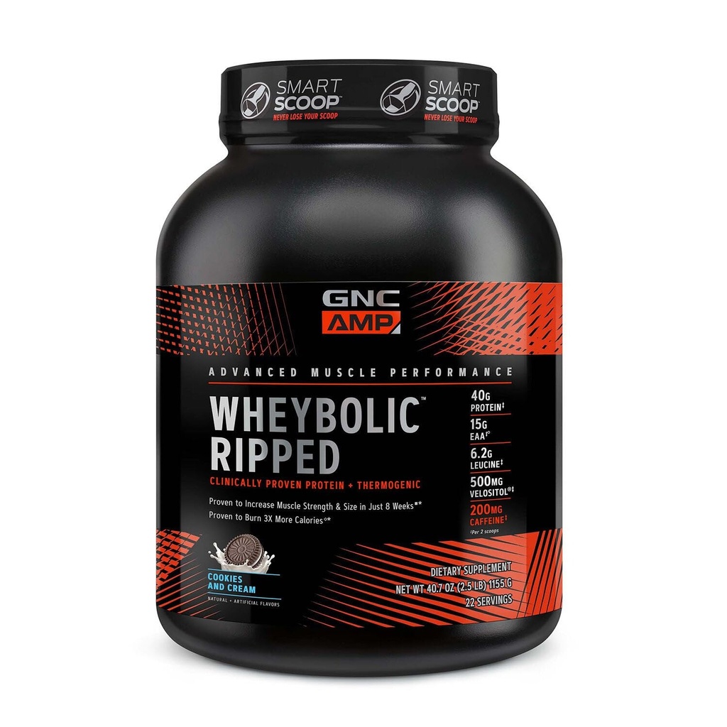 GNC AMP Wheybolic Ripped - Cookies and Cream (22 Servings)
