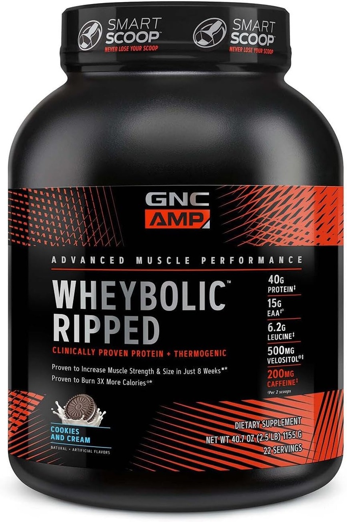 GNC AMP Wheybolic Ripped - Cookies och Cream (22 portioner)