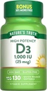 Nature's Truth Vitamin D3 1000 IU Softgels | High Potency Formula | 25 mcg | Non-GMO & Gluten Kostenlose Ergänzung