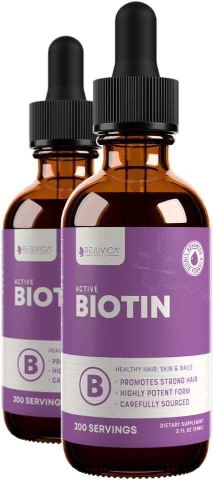 Rejuvica Health Active Biotin - Advanced Liquid Biotin Supplement - 5000mcg ondersteuning Haarhuid & Nagels