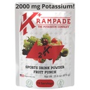 Krampade High Potassium Electrolytes Powder Fruit Punch, 4180mg Electrolytes, 2000mg Potassium, Cramp Relief & Prevention, Cellular Hydration, Better Endurance & Recovery, 19 Servings Bulk Powder