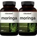 NatureBell Pure Moringa Capsules 2 Pack | Made with Organic Moringa Extract, 480 Capsules – Green Superfood, Skin Health, & Immune Support – Non-GMO, Gluten Free, 8 Month Supply*