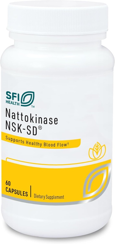 Klaire Labs SFI Health Nattokinase NSK-SD - Cardiovascular Support üçün Proteolytic Enzyme, Dairy & Gluten-Free (60 Kapsül)