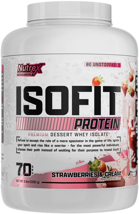 Nutrex Research IsoFit Whey Protein Powder Instantized 100% Whey Protein Isolat (70 Servings, Ягоди и сметана)