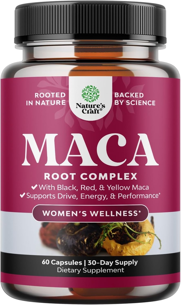 Macic Maca root Capsoles สําหรับผู้หญิง - superal Herball Supplement ร่วมกับผู้หญิง Enchanned Blinds & Black Maca root - Not-GMo Certifical and Gluten-Off with no Mids - 60ct