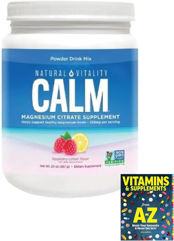 Xüsusi-Vitality Calm mühəndislik Citrate Toz, Raspberry Limon Flavor, 20 Ounces+Guide Vitaminlər Pulsuz daxildir.(Pack 01) Şişe +Guide Vitaminlər