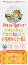 MaryRuth Organics Vitamina D3 | Vitamina K2 | Vitamina D3 K2 Drops | K2 D3 Vitamin Liquid Supplement for Toddlers | Suplemento para nenos para a absorción de calcio Strong Bones | Vegan | Gluten Libre | 1 Fl Oz