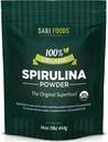 Chất hữu cơ Spirulina Powder (16 Ounce): Lẽ đương nhiên là Vegan, lương thực Folate, vitamin B12, Iron, Omega Fatty acids, GLA, Beta Carotene, chlorophyll, Amino acids