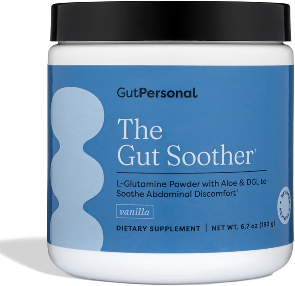 Gut Personal The Gut Soother L-Glutamina Powder Supplement: Restore Gut Lining, Soothe Digestive Discomfort mentres promovendo a saúde xeral de Gut, 30 servizos (Vanilla)