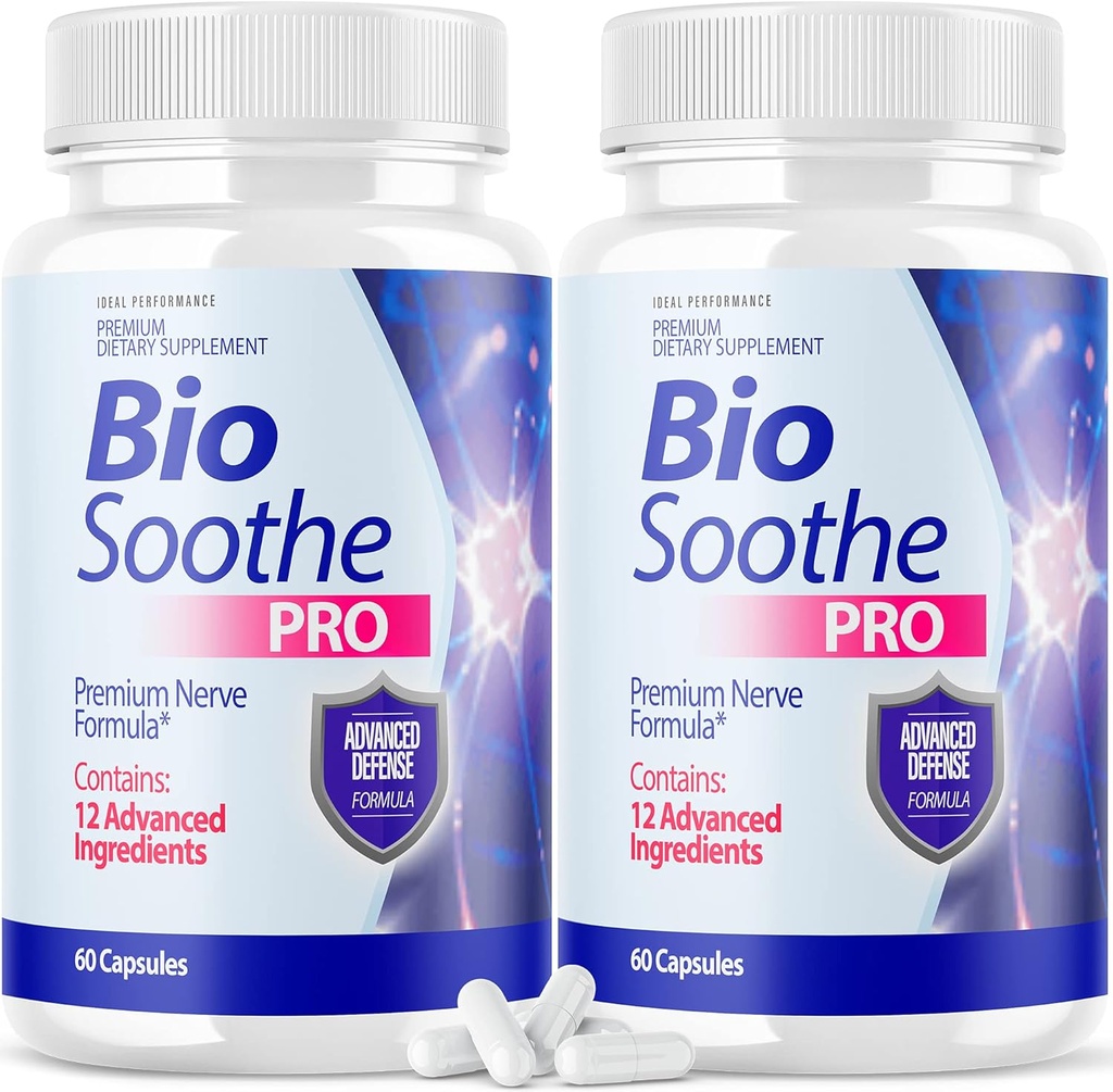 DESEMPENHO IDEAL (2 Pack) Biosoothe Pro Neuropathy Treatment Capsule for Nerve Pain Repair Pills Bio Soothe Premium Formula Supplement Alpha Fix Neeve (120 Cápsulas)