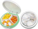 Serfeymi Petit Pill Box - 3 Comparament Portable Pill Box per Pocket, Compact Mini Viatger Pill Casitell - palable per Medicine, Poice, petroli de peix, suplementaris -(Marble)