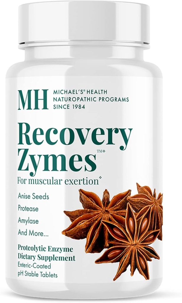 MICHAEL's Health Naturopathic Programs Recovery Zymes - 270 Enteric kaetud pH stabiilne tablett - Proteolüütiline Enzyme Supplement - toetab loomulikku põletikulist vastust - 45 Servings