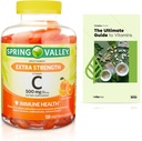 Spring Valley Extra Strength Vitamin C Immungesundheit Nahrungsergänzungsmittel Vegetarische Gummi, Orange, 500 mg, 120 Count + Exklusive VitaMax Vitamin Guide (2 Artikel)