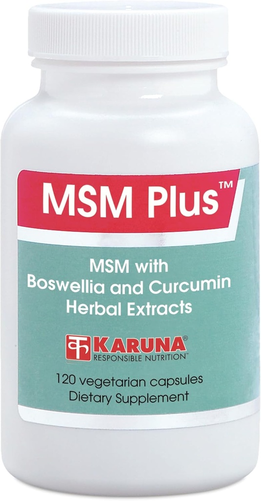 Karuna MSM Plus | 120 begetariar kapsulak | MSM 1125mg, Boswellia 350mg, Curcumin 200mg