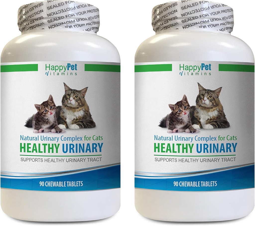 Cat Incontinence Supplements - CAT Healthy Urinary Complex - UTI Solution - Natural Formula - Cat Cranberry אבקת - 2 בקבוקים (180 טבליות)