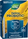 A természet útja Fortify Optima probiotic felnőttek számára 50 +, 50 milliárd élő kultúrák, támogatása emésztési egyensúly, Colon & Immune Health *, Nincs hűtés szükséges, 30 kapszula (csomagolás május Vary)