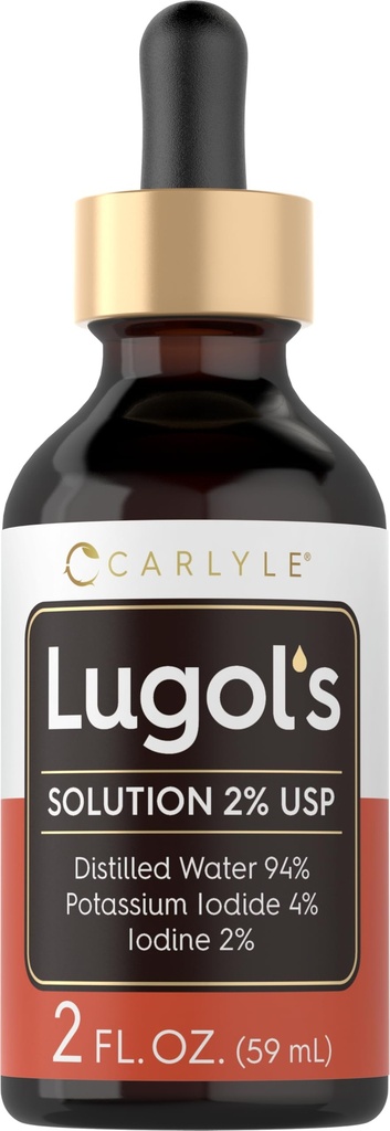 Carlyle Lugols Iodine 2 Percent | 2 fl oz (Pack of 1) | Potassium Iodide and Iodine Solution 2% Liquid Drops