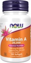 NOW Suplementos, Vitamina A (óleo de fígado de peixe) 25.000 UI, Nutrição Essencial, 100 Softgels