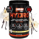 LABRADA Hydro 100 % 순수한 가수 분해 된 Whey Protein Isolate Powder, Lactose Free, 6g BCAA 's, 4.5g 글루타민, 빠른 소화 Whey 가능, 즉시 혼합, 맛있는 맛 20 서빙 (Vanilla)