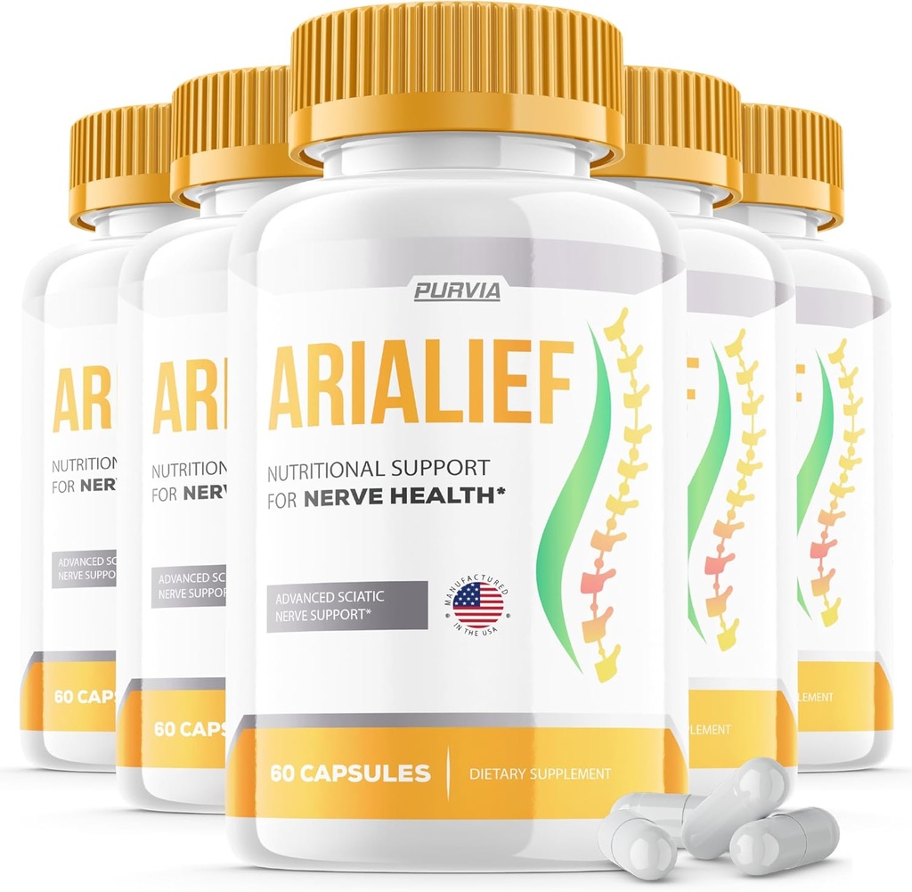 (5 pakiranj) Arialief Kapsule Sciatica - Uradna formula - Arialief Vitamin dodatek Napredna jakost Formula, Arialief Kapsule Nutritivna podpora Največja jakost Skupna Wellness (300 kapsul)