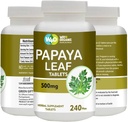 Papaya Leaf Extracte Capsules (Tables) - 500 mg 240 Piells, suport de Platlet Imunity & Digestion - 60 dies de magatzem