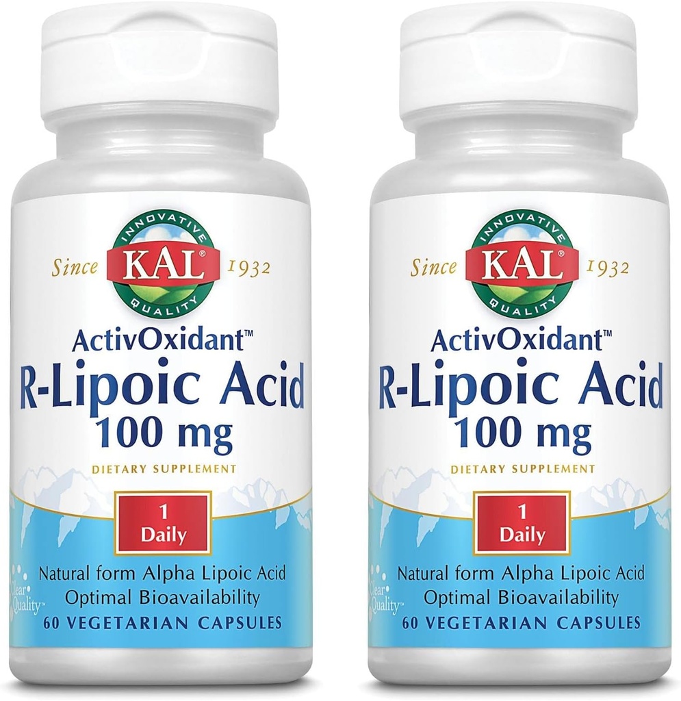 Kal 100 Mg Acid R- lipova Acticoxidant Tablets, 60 Count Factory 124; Balení po 2 ks