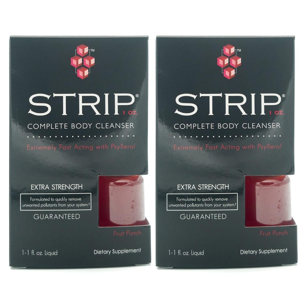 Wellgenix Strip Natural Detox Cleanser Fruit Punch Ekstra Strength 1oz (2 Paket)