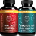 Magnesium Supplement & Liver Supplements for Women and Men by Primal Harvest Bundle