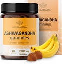 HERBAMMA Ashwagandha Gummys - 2000mg Pure Ashwagandha Root with Black Pepper for calm & Mood Support - Vegan,非GMO 成人的冷静补充品 - 90 佩克丁基于香蕉的香菜