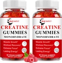 (2 Pack) Creatine 单水合物 Gummys 糖 糖 糖 糖 糖 糖 用于建筑肌肉, Boost Focus, Strength, Endurance, 5g Creatine 单水合物 Gummy for Men & Men & Men, 4X 强于粉末卡普尔