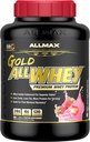 ALLMAX mityba - aukso ALLWHEY baltymų milteliai, Išrūgų baltymų mišiniai stiprumo ir raumenų prieaugis, Post Workout Recovery, Gluten Free, 24 Grams baltymų, braškių, 5 Svaras