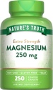 Naturaren Egia Magnesio Gehigarria Emakume eta Gizonentzat | 250 mg | 250 Count | Vegan, GMO eta Gluten Free | Magnesium Oxide