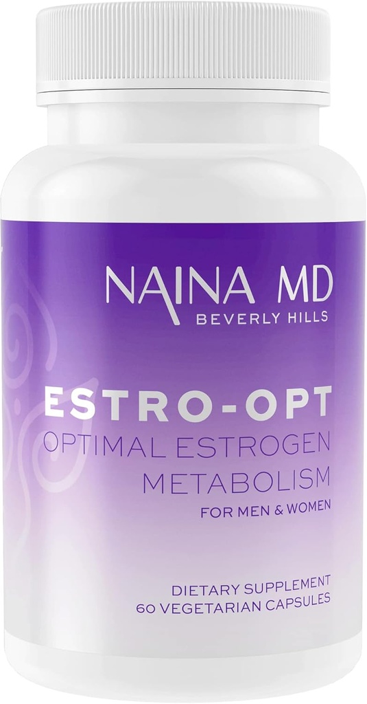 Estro- Opt Østrogen Blocker til mænd / kvinder, Teens, Understøtter Hormonal Balance, PCOS & Menopause Symptomer, Forbedre testosteron, hudproblemer, IC3, DIM, w / BioPerine *